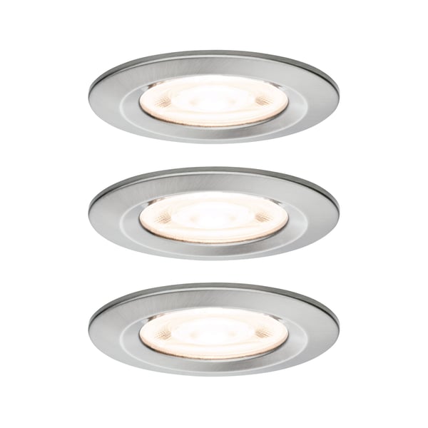 Paulmann Infälld LED lampa Nova GU10 Flat styv IP44 3x4,9W 3x550lm 230V 2700K Järn borstat