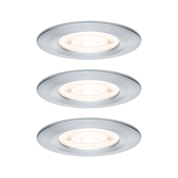Paulmann Infälld LED lampa Nova GU10 Flat styv IP44 3x4,9W 3x550lm 230V 2700K Aluminium vriden