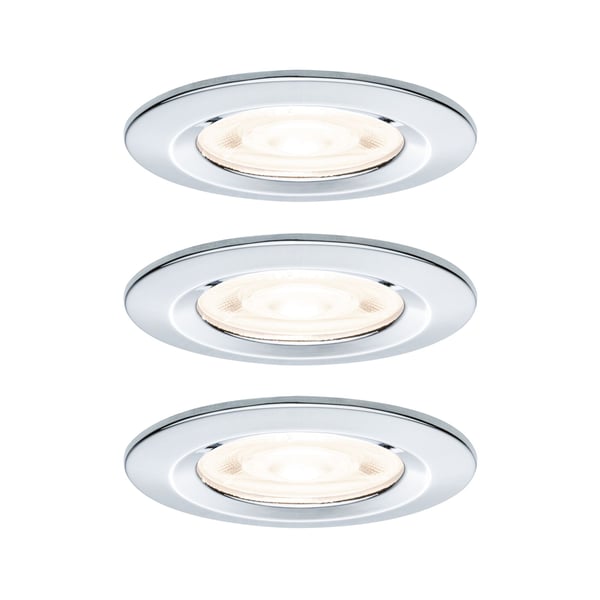 Paulmann Infälld LED lampa Nova GU10 Flat styv IP44 3x4,9W 3x550lm 230V 2700K Krom