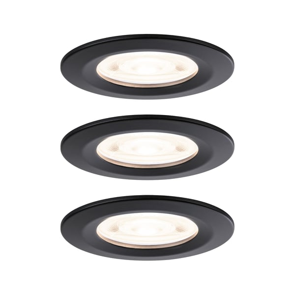 Paulmann Infälld LED lampa Nova GU10 Flat styv IP44 3x4,9W 3x550lm 230V 2700K Svart matt