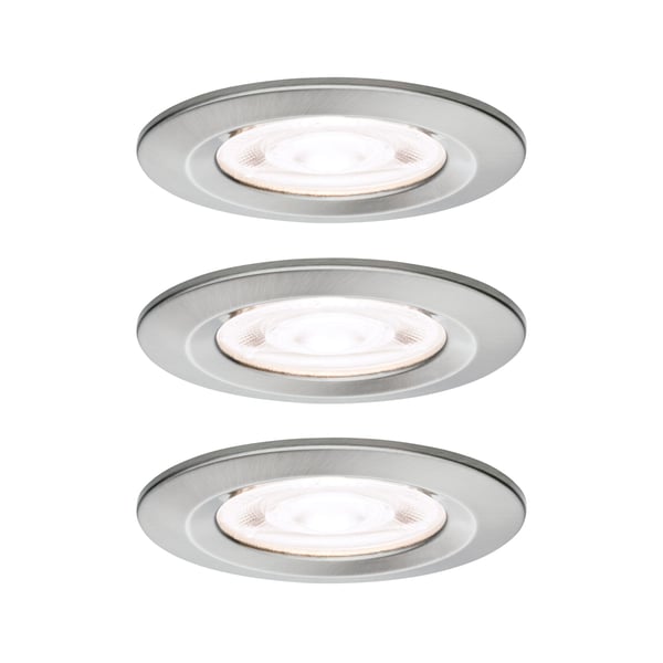 Paulmann Infälld LED lampa Nova GU10 Flat styv IP44 3x4,9W 3x550lm 230V 4000K Järn borstat