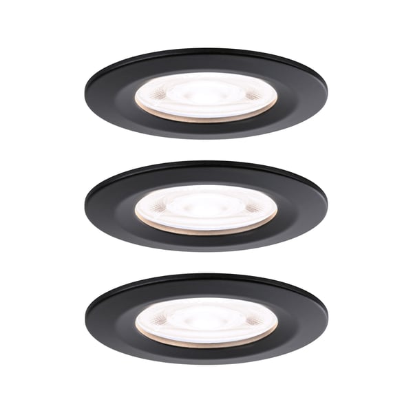 Paulmann Infälld LED lampa Nova GU10 Flat styv IP44 3x4,9W 3x550lm 230V 4000K Svart matt