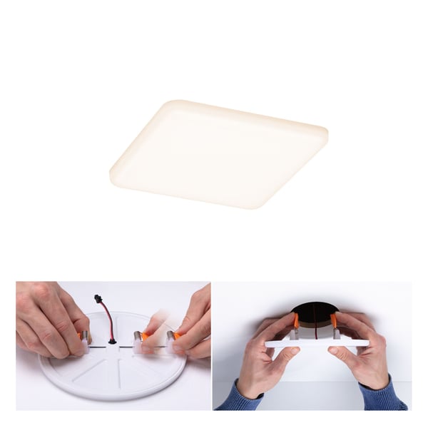 Paulmann VariFit Infälld LED panel Veluna Panel IP44 vinkelformad 125x125 mm 8,5W 650lm 3000K Satin