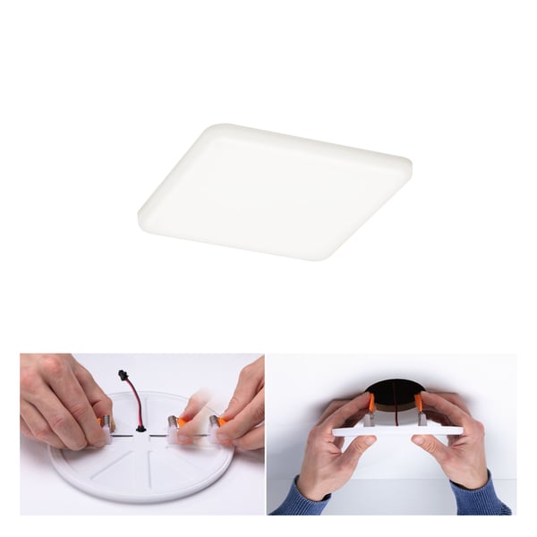 Paulmann VariFit Infälld LED panel Veluna Panel IP44 vinkelformad 125x125 mm 8,5W 750lm 4000K Satin
