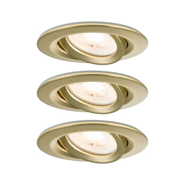 Paulmann Infälld LED lampa Nova Plus IP65 rund 93 mm 30° GU10 3x6W 3x460lm 230V dimbar 2700K Guld matt