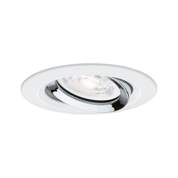 Paulmann Infälld LED lampa Nova Plus GU10 Flat IP65 93 mm 4,9W 550lm 230V dimbar 4000K Vit matt, Krom