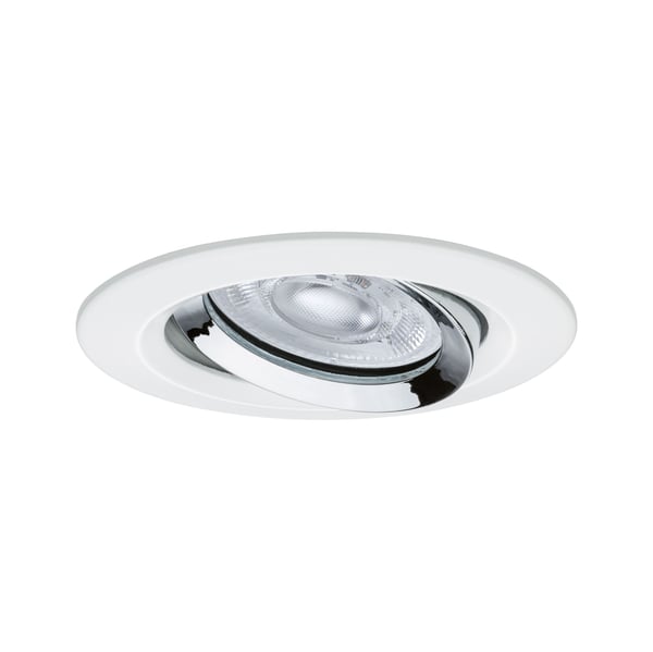 Paulmann Infälld LED lampa Nova Plus GU10 Flat IP65 93 mm 4,9W 550lm 230V dimbar 4000K Vit matt, Krom
