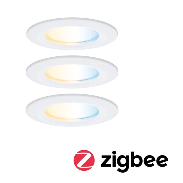 Paulmann Infälld LED lampa Nova Coin IP44 rund 78 mm Tunable White 3x6W 3x530lm 230V Vit matt Aluminium
