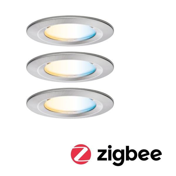 Paulmann Infälld LED lampa Nova Coin IP44 rund 78 mm Tunable White 3x6W 3x530lm 230V Järn borstat Aluminium