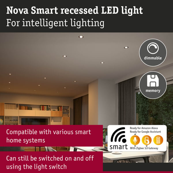 Paulmann Infälld LED lampa Nova Coin IP44 rund 78 mm Tunable White 3x6W 3x530lm 230V Guld matt Aluminium