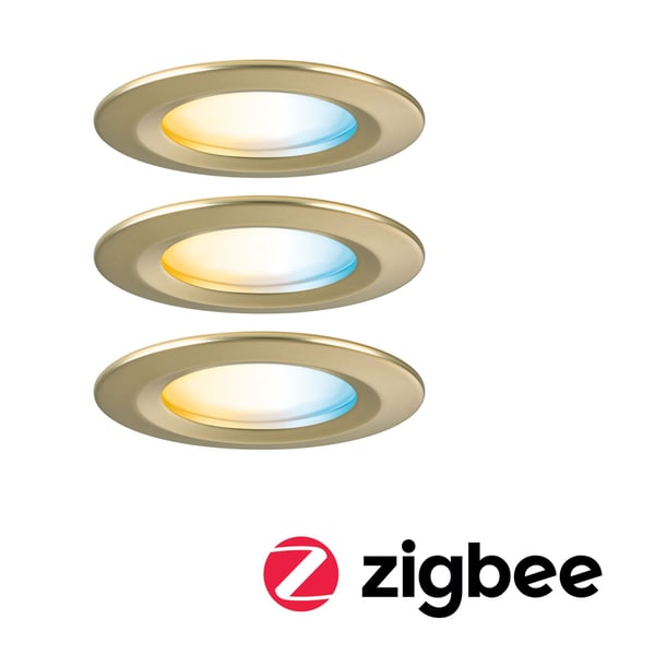 Paulmann Infälld LED lampa Nova Coin IP44 rund 78 mm Tunable White 3x6W 3x530lm 230V Guld matt Aluminium