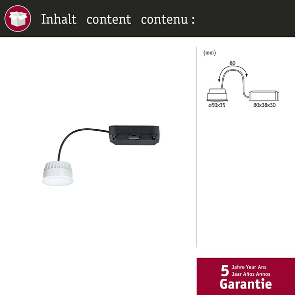Paulmann LED modul infälld belysning RGBW Coin 50 mm Coin 6W 500lm 230V dimbar 2200 - 6500K Satin
