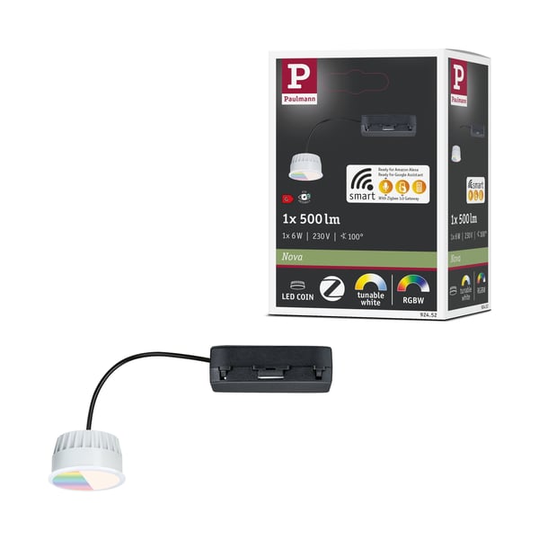 Paulmann LED modul infälld belysning RGBW Coin 50 mm Coin 6W 500lm 230V dimbar 2200 - 6500K Satin