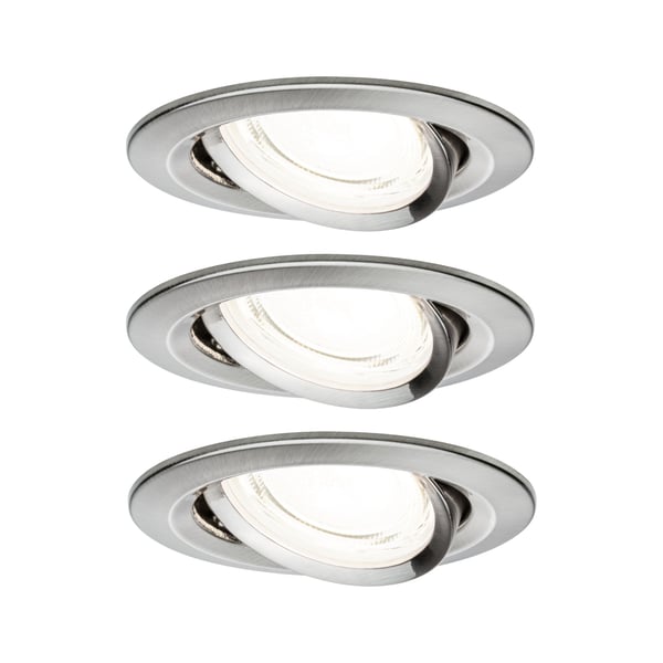 Paulmann Infälld LED lampa Nova Coin rund 84 mm 50° 3x2,8W 3x505lm 230V 4000K Järn borstat