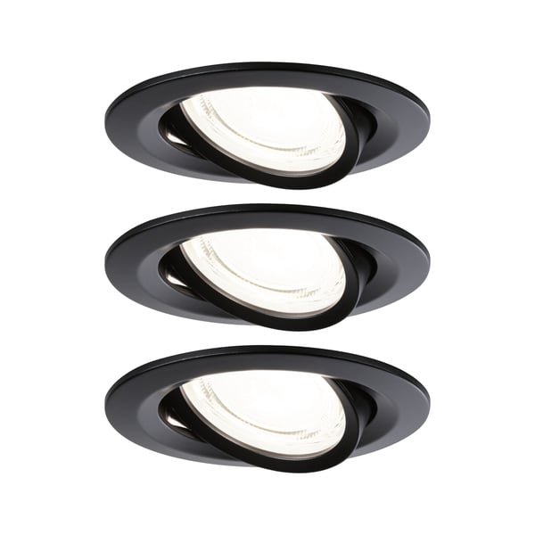 Paulmann Infälld LED lampa Nova Coin rund 84 mm 50° 3x2,8W 3x505lm 230V 4000K Svart matt