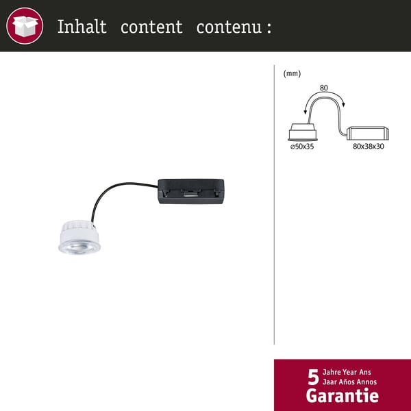 Paulmann LED mynt Nova 50 mm Coin 2,8W 505lm 230V 4000K Klar
