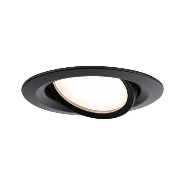 Paulmann Infälld LED lampa Nova Plus Coin IP65 rund 93 mm 30° Coin 6W 470lm 230V dimbar 2700K Svart matt