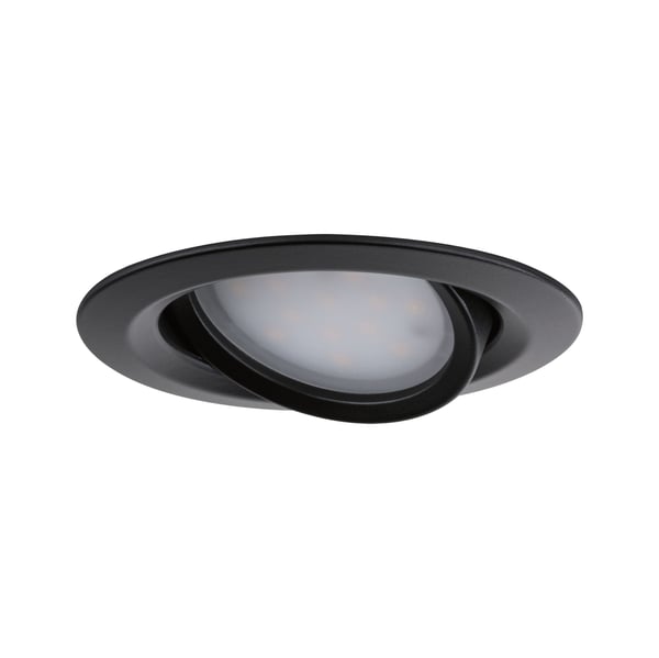 Paulmann Infälld LED lampa Nova Plus Coin IP65 rund 93 mm 30° Coin 6W 470lm 230V dimbar 2700K Svart matt