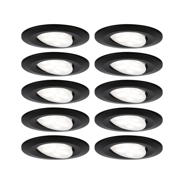 Paulmann Infälld LED lampa Calla IP65 rund 90 mm 30° 10x6W 10x500lm 230V 4000K Svart matt