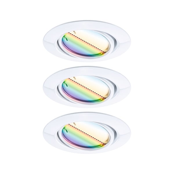 Paulmann Infälld LED lampa Smart Home Zigbee 3.0 Base Coin rund 90 mm 20° Coin 3x4,9W 3x420lm 230V dimbar RGBW+ Vit