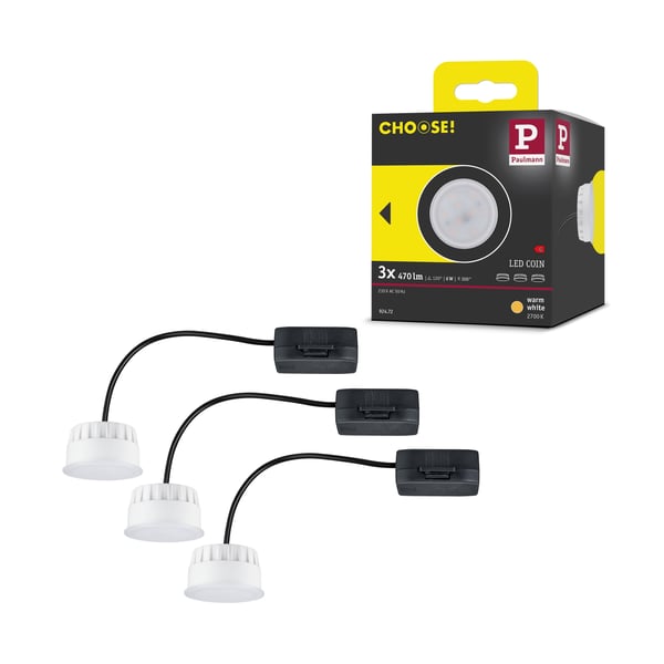 Paulmann LED modul infälld belysning Choose Coin rund 50 mm Coin 3x6W 3x470lm 230V 2700K Satin
