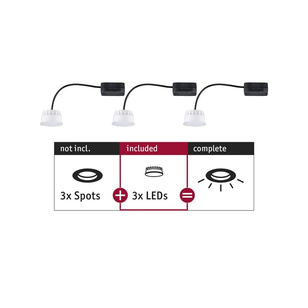 Paulmann LED modul infälld belysning Choose Coin rund 50 mm Coin 3x6W 3x470lm 230V 2700K Satin