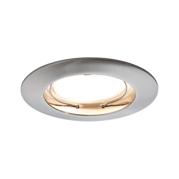 Paulmann Infälld LED lampa Varmvit Coin IP44 rund 79 mm Coin 3x6,8W 3x380lm 230V dimbar 2700K Järn borstat, Satin