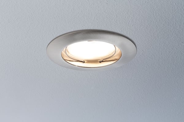 Paulmann Infälld LED lampa Varmvit Coin IP44 rund 79 mm Coin 3x6,8W 3x380lm 230V dimbar 2700K Järn borstat, Satin