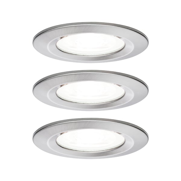 Paulmann Infälld LED lampa Nova IP44 rund 78 mm GU10 3x6,5W 3x470lm 230V 4000K Järn borstat