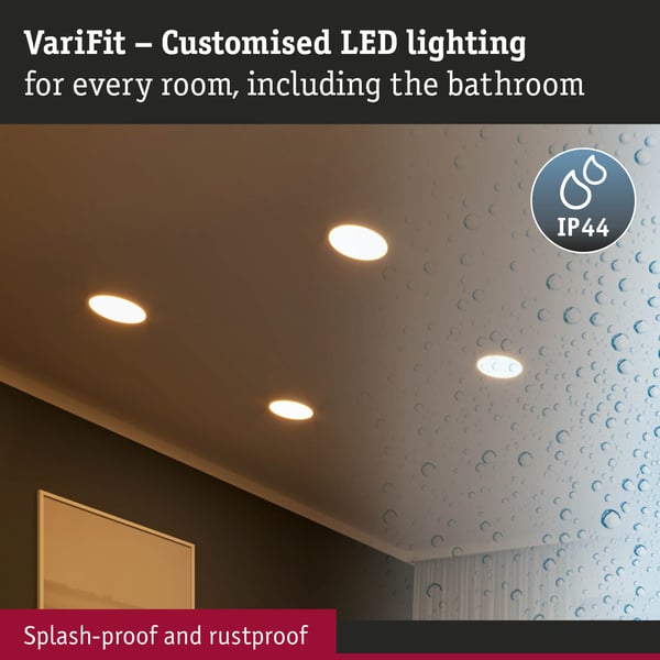 Paulmann VariFit Infälld LED panel Dim to Warm Areo panel IP44 rund 175 mm 13W 1200lm 3 Step Dim to warm Vit matt dimbar