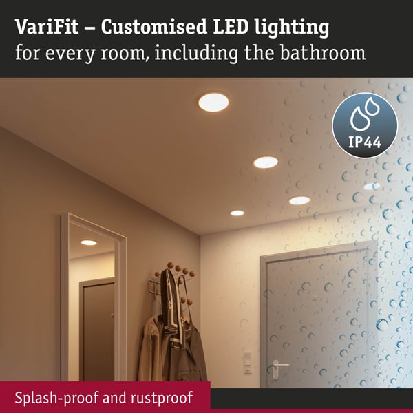 Paulmann VariFit Infälld LED panel Areo panel IP44 rund 118 mm 6,5W 500lm 4000K Vit