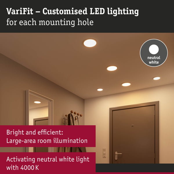 Paulmann VariFit Infälld LED panel Areo panel IP44 rund 175 mm 13W 1200lm 4000K Vit