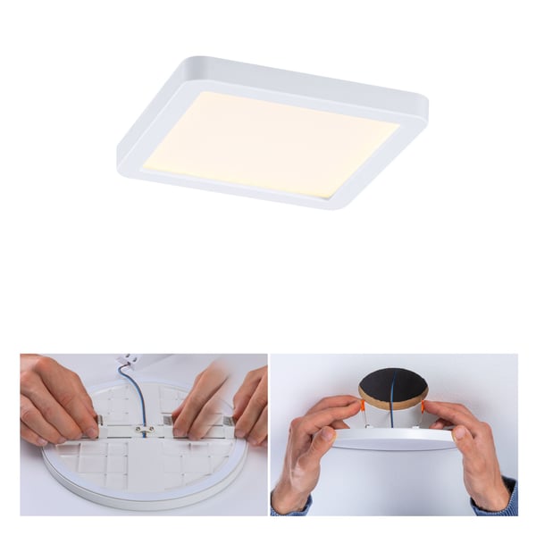 Paulmann VariFit Infälld LED panel Areo panel IP44 vinkelformad 118x118 mm 6,5W 500lm 3000K Vit