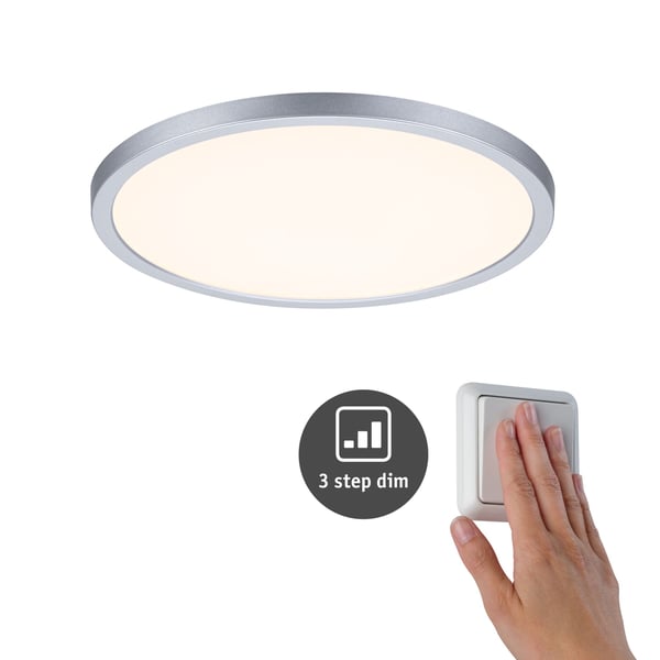 Paulmann VariFit Infälld LED panel 3-Step-Dim Areo panel IP44 rund 230 mm 16W 1400lm 3000K Krom dimbar
