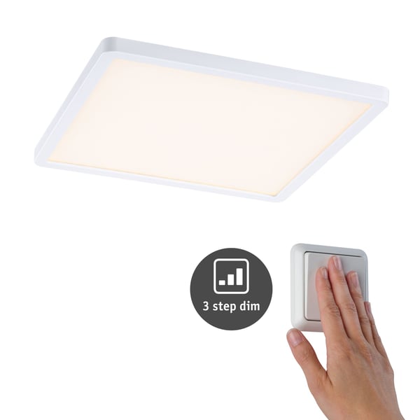 Paulmann VariFit Infälld LED panel 3-Step-Dim Areo panel IP44 vinkelformad 230x230 mm 16W 1400lm 3000K Vit dimbar