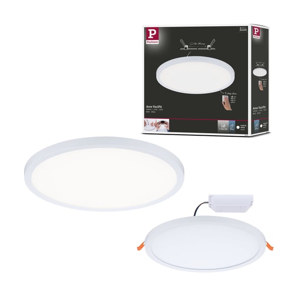 Paulmann VariFit Infälld LED panel 3-Step-Dim Areo panel IP44 rund 230 mm 16W 1400lm 4000K Vit dimbar Paulmann VariFit Infälld LED panel 3-Step-Dim Areo panel IP44 rund 230 mm 16W 1400lm 4000K Vit dimbar