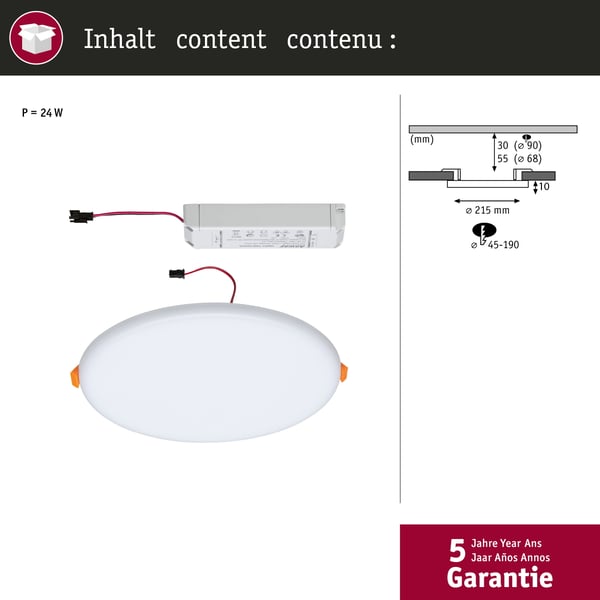 Paulmann VariFit Infälld LED panel 3-Step-Dim Veluna Panel