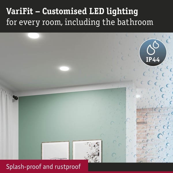Paulmann VariFit Infälld LED panel 3-Step-Dim Veluna Panel IP44 rund 215 mm 22W 1700lm 4000K Satin dimbar