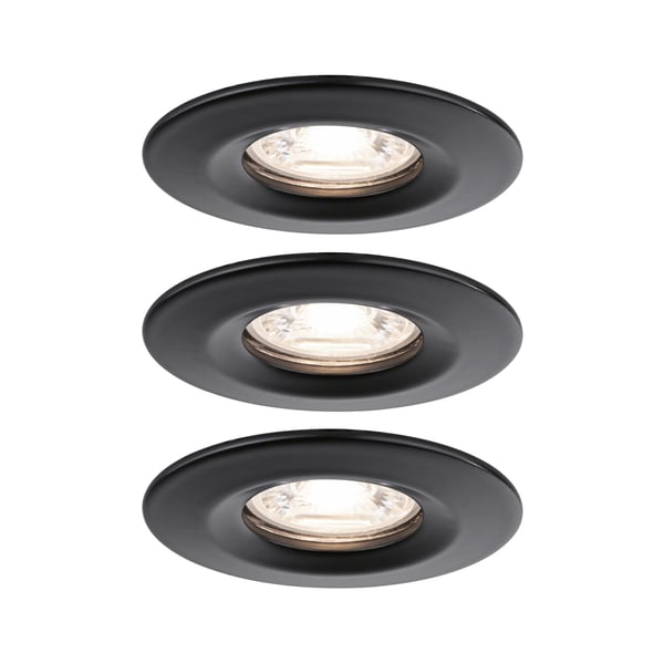 Paulmann Infälld LED lampa Nova Mini Coin IP44 rund 66 mm Coin 3x4W 3x310lm 230V 2700K Svart matt