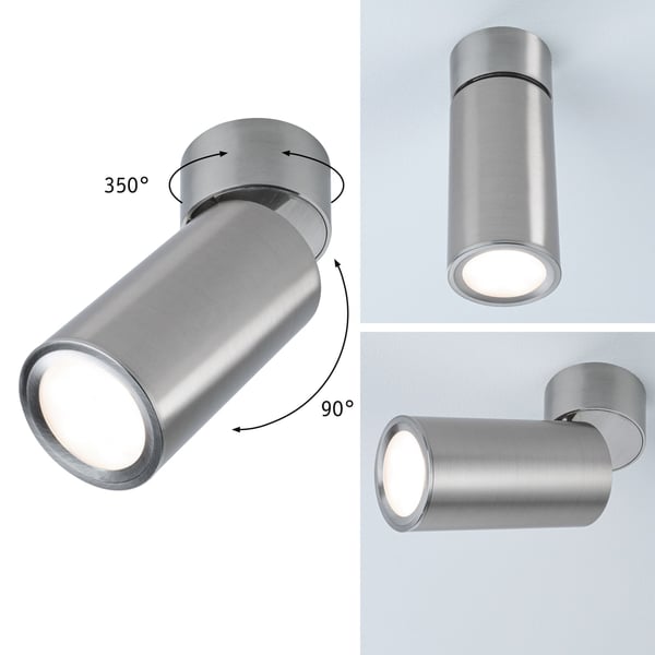 Paulmann LED taklampa 3-Step-Dim Turnal Coin 2700K 470lm 230V 6W dimbar Järn borstat Paulmann LED taklampa 3-Step-Dim Turnal Coin 2700K 470lm 230V 6W dimbar Järn borstat