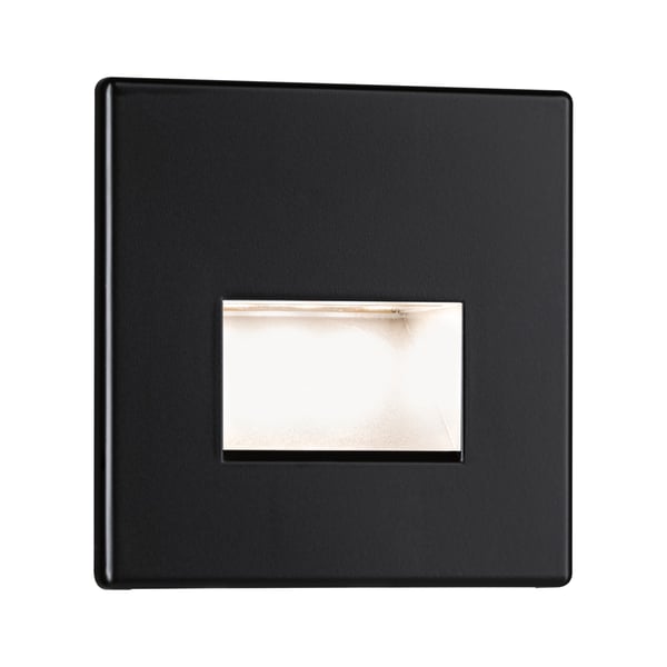 Paulmann LED infälld vägglampa Edge Quadro vinkelformad 80x80 mm 1,2W 50lm 230V 2700K Svart matt