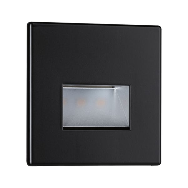 Paulmann LED infälld vägglampa Edge Quadro vinkelformad 80x80 mm 1,2W 50lm 230V 2700K Svart matt