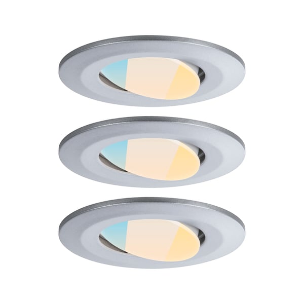 Paulmann Infälld LED lampa Calla IP65 rund 90 mm 30° 3x5W 3x400lm 230V White Switch Krom matt