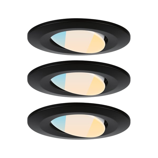 Paulmann Infälld LED lampa Calla IP65 rund 90 mm 30° 3x5W 3x400lm 230V White Switch Svart matt