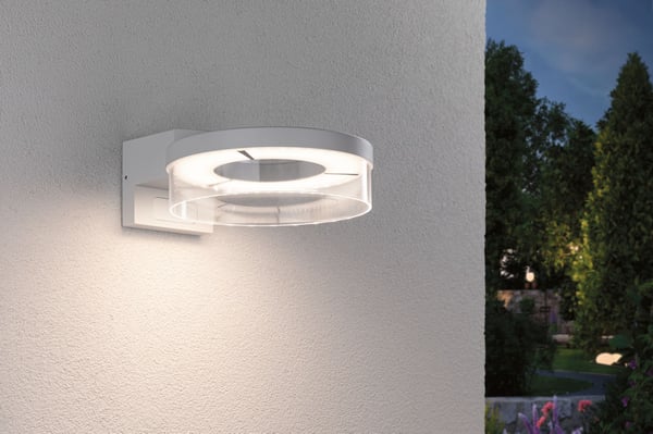 Paulmann LED vägglampa för utomhusbruk Capera IP44 231 mm 3000K 8W / 1,2W 700lm / 0lm 230V Vit Aluminium