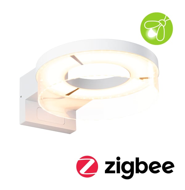 Paulmann LED vägglampa för utomhusbruk Smart Home Zigbee 3.0 Capera IP44 231 mm Tunable Warm 12,5W 800lm 230V Vit Aluminium