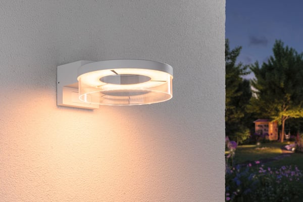 Paulmann LED vägglampa för utomhusbruk Smart Home Zigbee 3.0 Capera IP44 231 mm Tunable Warm 12,5W 800lm 230V Vit Aluminium