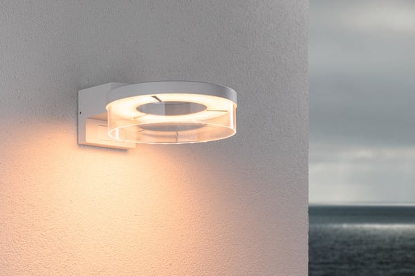 Paulmann LED vägglampa för utomhusbruk Smart Home Zigbee 3.0 Capera IP44 231 mm Tunable Warm 12,5W 800lm 230V Vit Aluminium