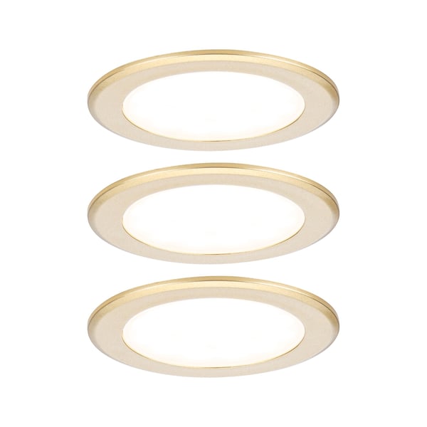 Paulmann LED infällda möbellampor rund 65 mm 3x2,5W 3x180lm 230/12V 3000K Guld matt