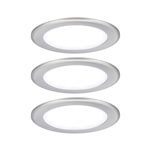 Paulmann LED infällda möbellampor rund 65 mm 3x2,5W 3x180lm 230/12V 4000K Järn borstat